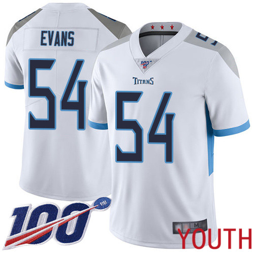 Tennessee Titans Limited White Youth Rashaan Evans Road Jersey NFL Football #54 100th Season Vapor Untouchable